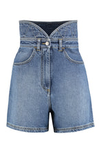 Load image into Gallery viewer, High-rise cut-off denim shorts
