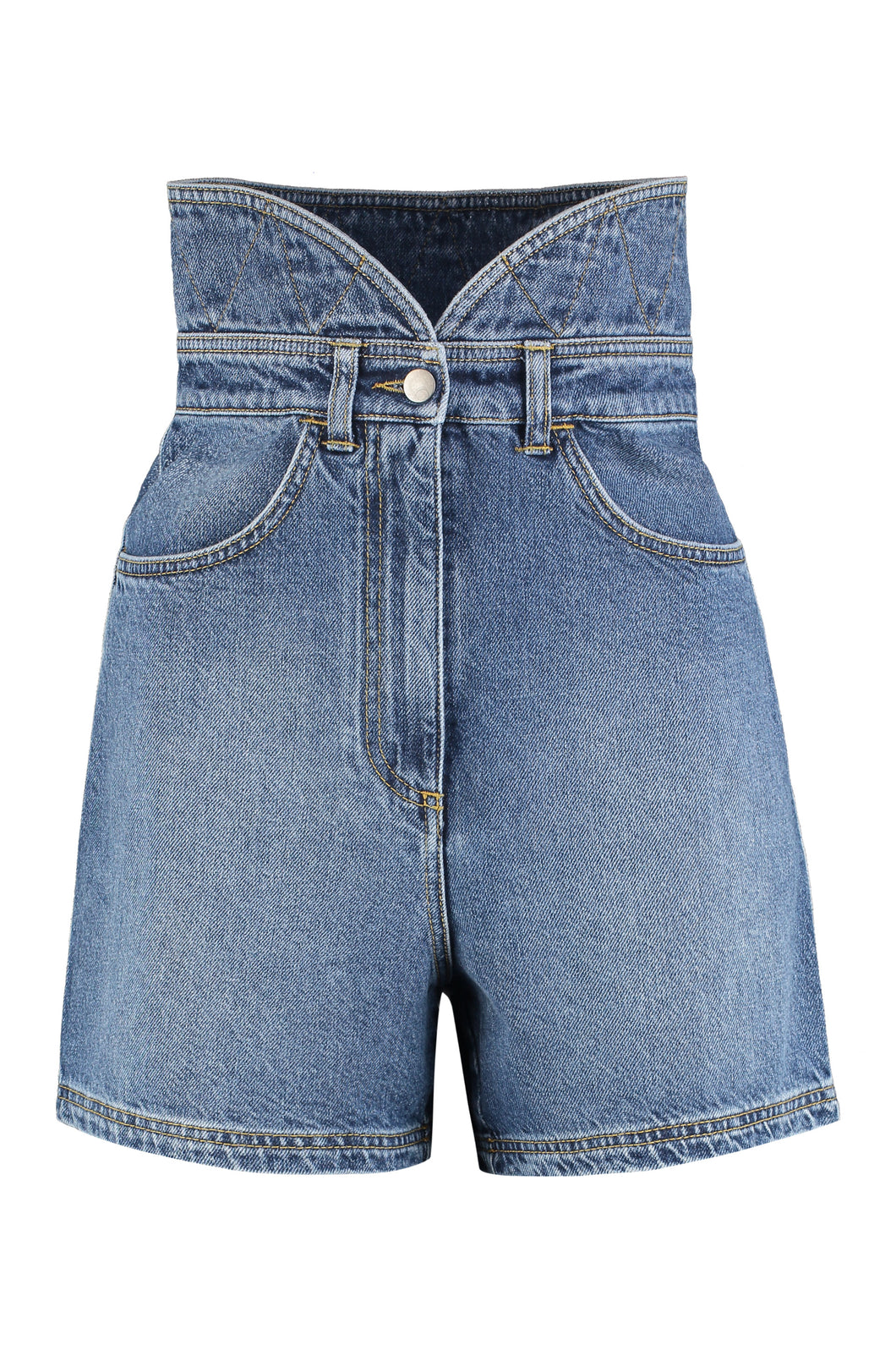 High-rise cut-off denim shorts