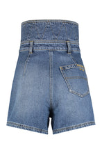 Load image into Gallery viewer, High-rise cut-off denim shorts

