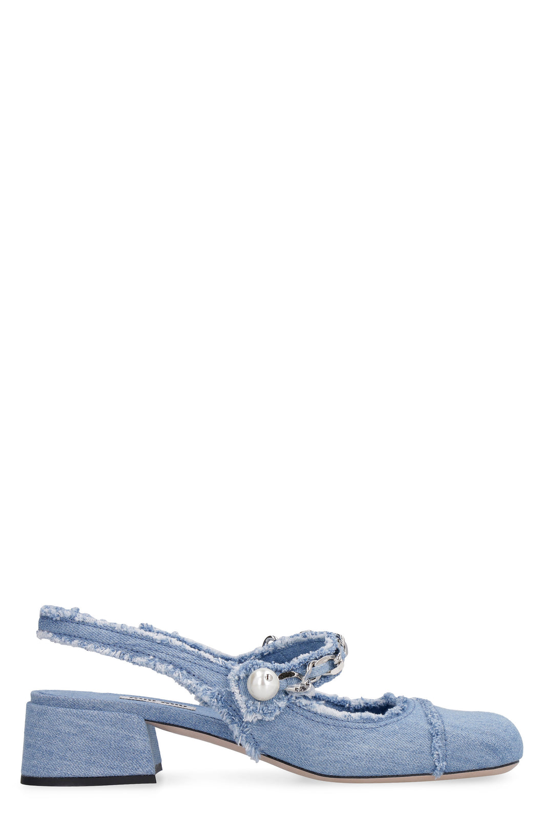 Denim slingback