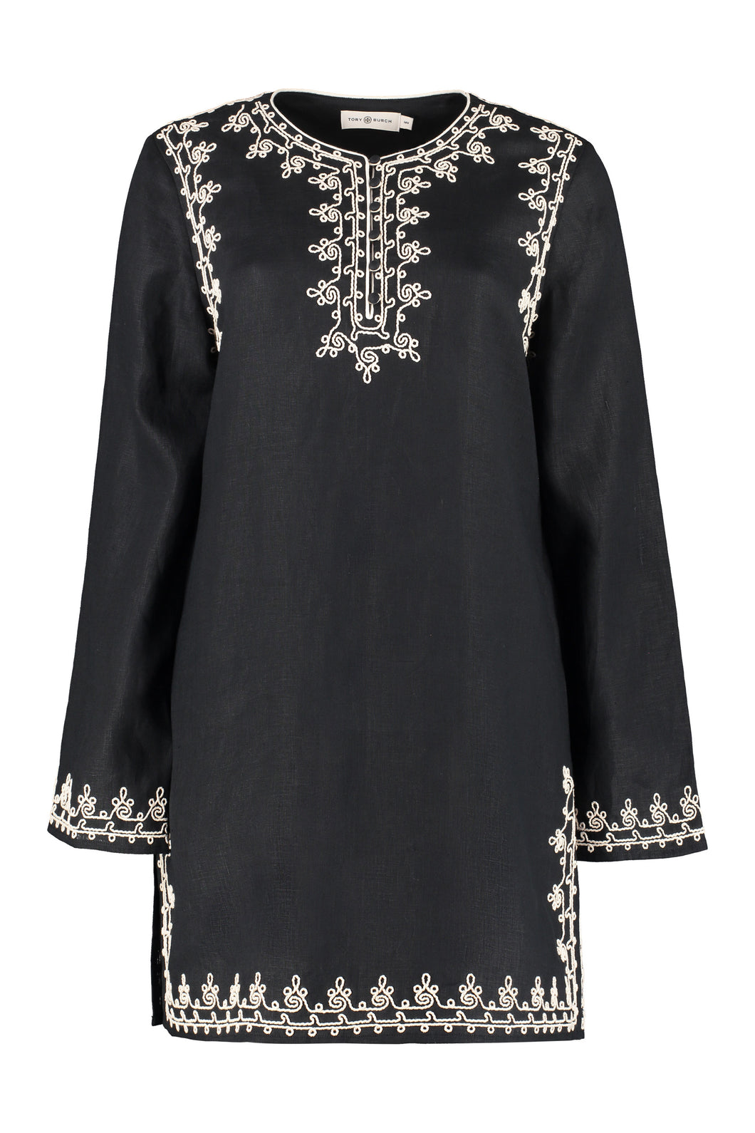 Embroidered linen tunic