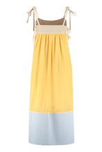 Load image into Gallery viewer, Color-block cotton long dress

