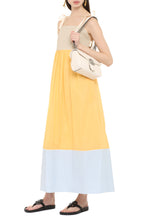 Load image into Gallery viewer, Color-block cotton long dress
