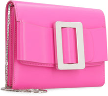 Load image into Gallery viewer, Buckle Travel leather clutch with strap
