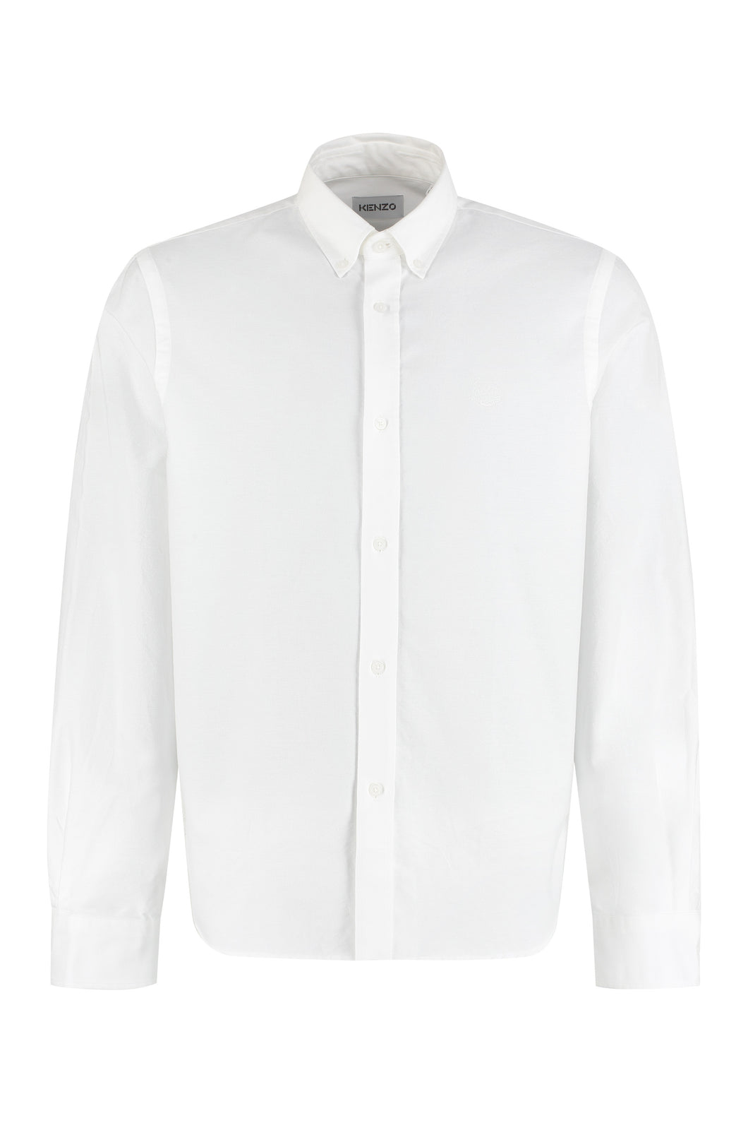 Button-down collar stretch cotton shirt