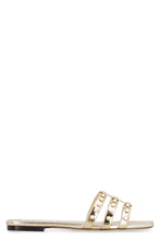 Load image into Gallery viewer, Hazal metallic leather flat slippers

