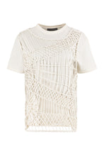 Load image into Gallery viewer, Cotton T-shirt with crochet vest
