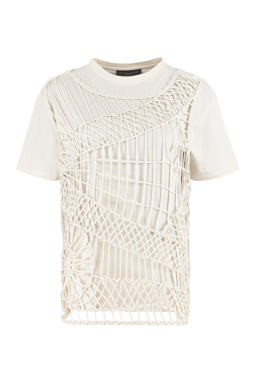 Cotton T-shirt with crochet vest
