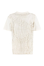 Load image into Gallery viewer, Cotton T-shirt with crochet vest
