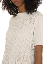 Load image into Gallery viewer, Cotton T-shirt with crochet vest
