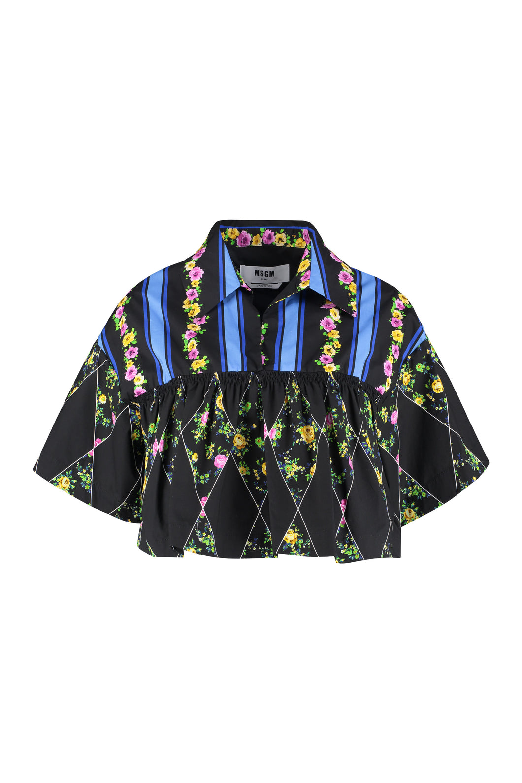 Floral print cotton blouse