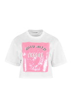 Load image into Gallery viewer, Embroidered cotton cropped T-shirt
