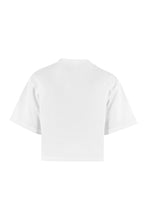 Load image into Gallery viewer, Embroidered cotton cropped T-shirt
