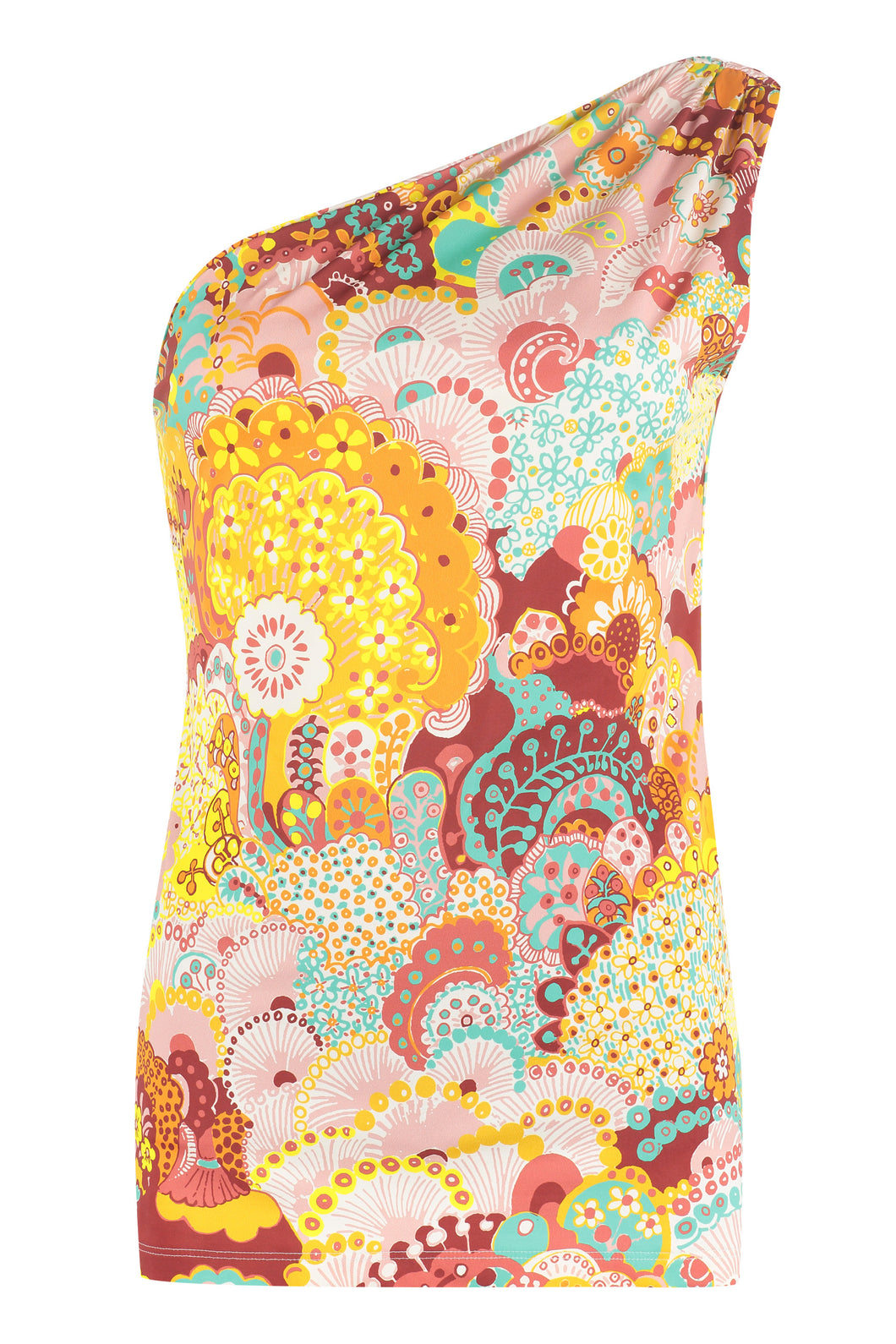 Disco printed one-shoulder top
